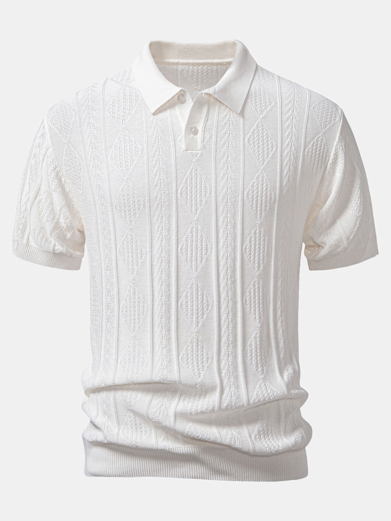 hola Geometric Jacquard Polo Shirt & Slim Fit Tapered Pants - Image 3