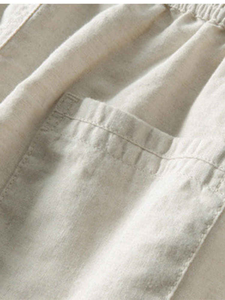 hola Striped shirt with knitted eyelets & straight leg linen trousers - Image 12